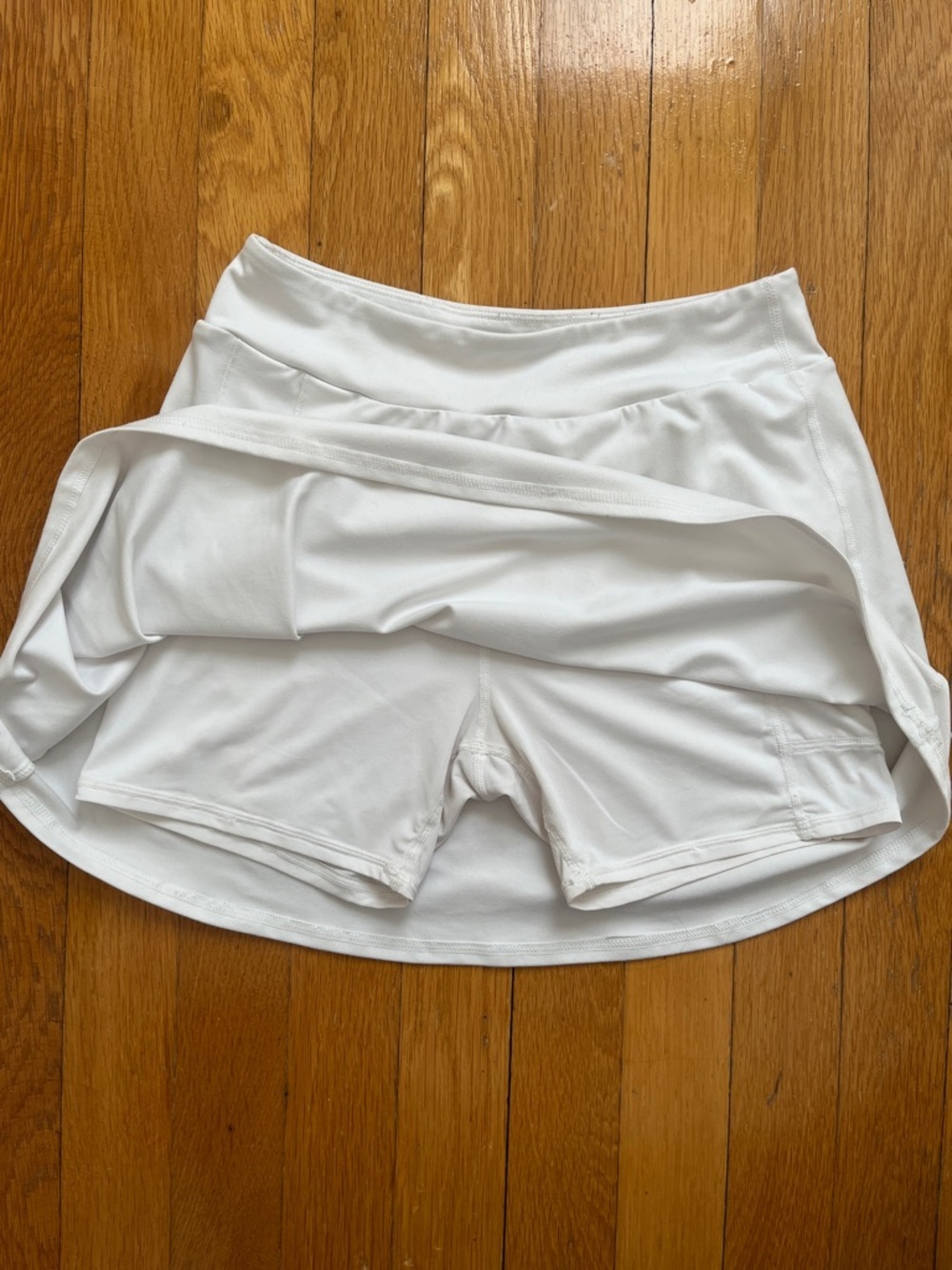 Z by Zella Girls Size L 10 / 12 White Tennis Cheer Skirt with Built in Shorts - Picture 6 of 10